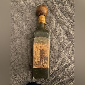 Vintage Italian leather wrapped bottle
